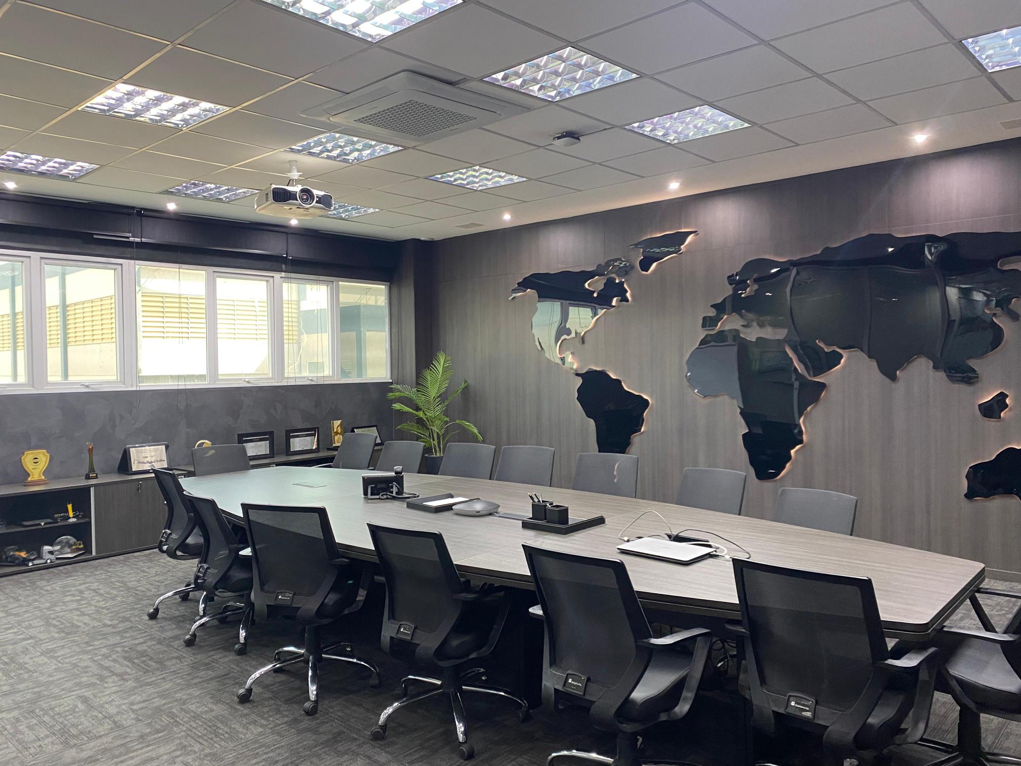 Painel decorativo mapa-mundi em acrilico para parede de sala comercial