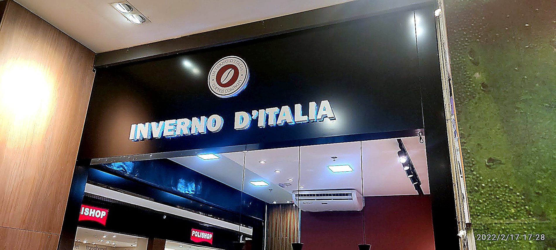 Painel em lona backlight luminoso para loja Inverno D'Italia